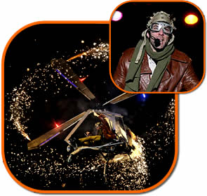 aviator pyro spectacle show, street theatre