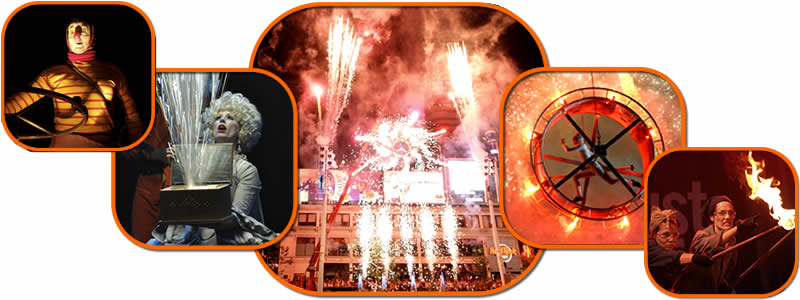 spectacle - large scale outdoor street performance pyrotechnic theatre