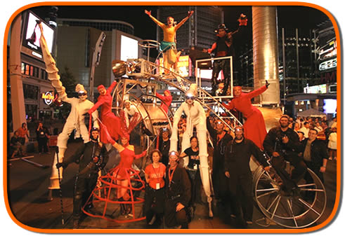 tricycle pyro spectacle show group shot