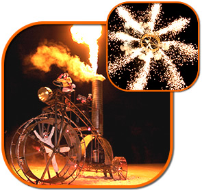 pyrotechnic tricycle show