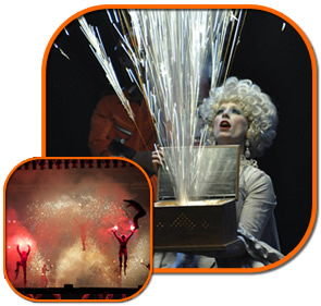 pyrotechnic circus spectacle show